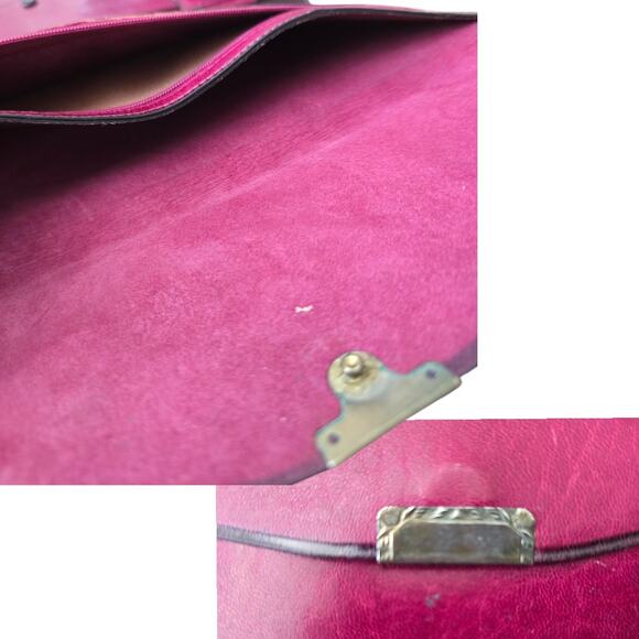 Vintage Burgundy Wine Leather Trifold Large Wallet Womens 80's - Picture 3 of 7